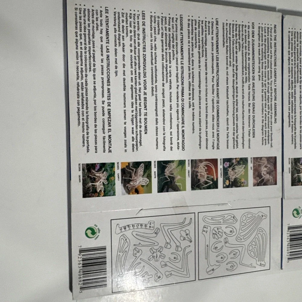 3 Wood Model Kit Puzzles Insects - IQ  Products - NEW
